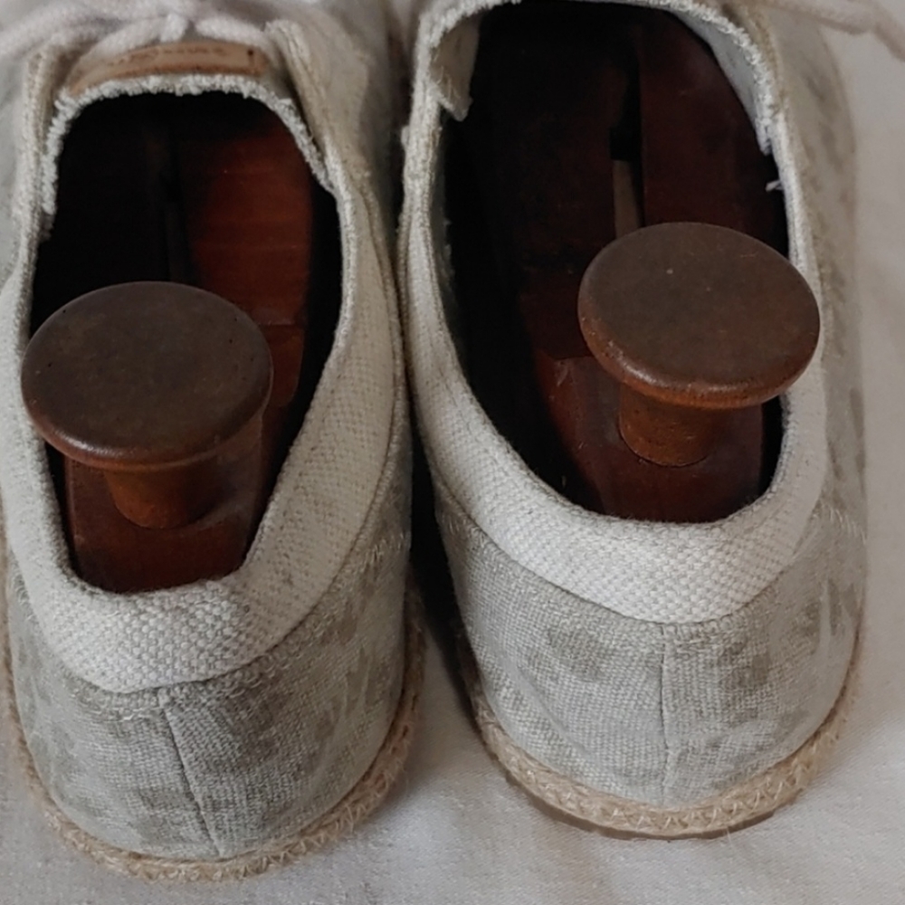 Sanuk Canvas Shoes Lace up Beige Casual size 9 - Picture 4 of 8